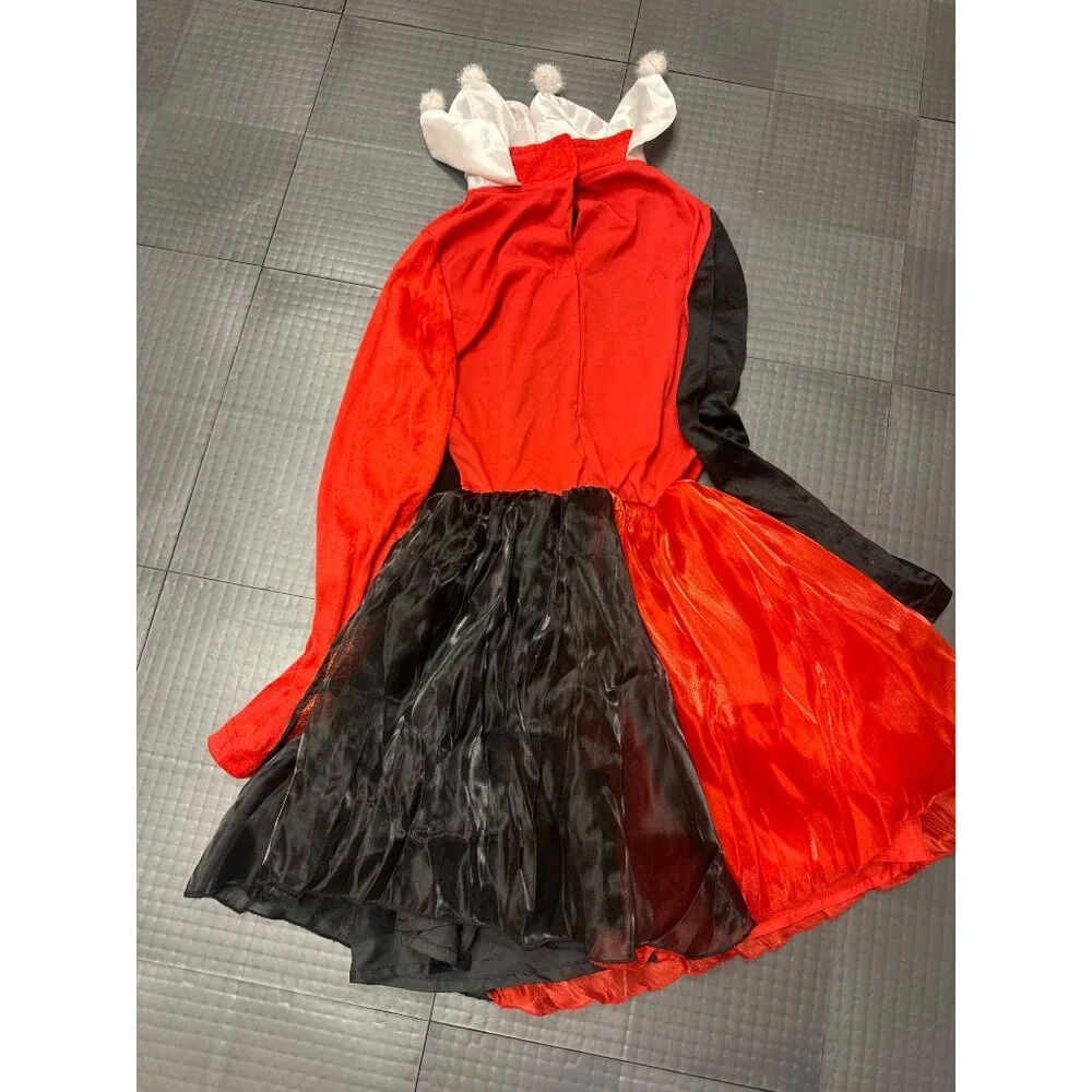 HARLEY QUINN HALLOWEEN COSTUME RED BLACK LARGE 12-14 GIRLS